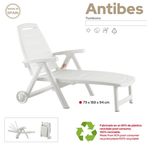 Tumbona de jardín antibes blanca