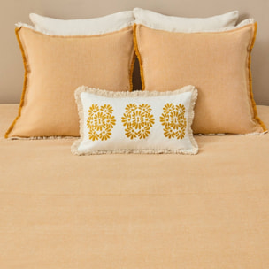 Fular tejido con flecos Chicham color amarillo Hilo reciclado