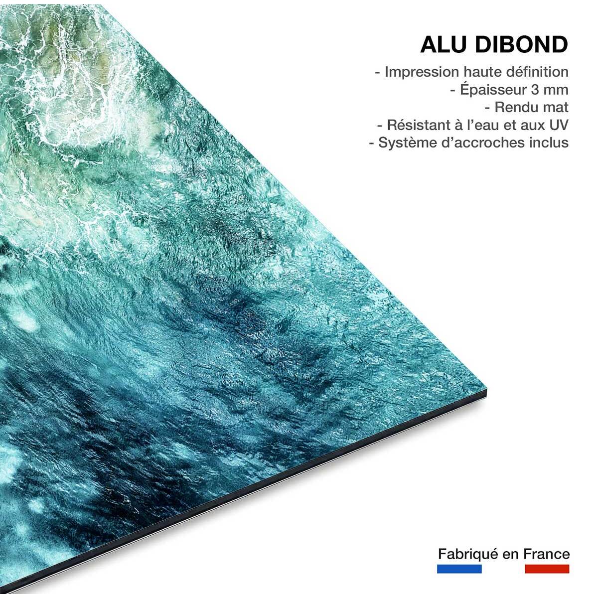 Tableau mer vague bleue  Tableau alu Dibond