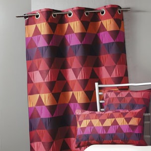 Rideau ameublement Jacquard 'triangles' - Bordeaux
