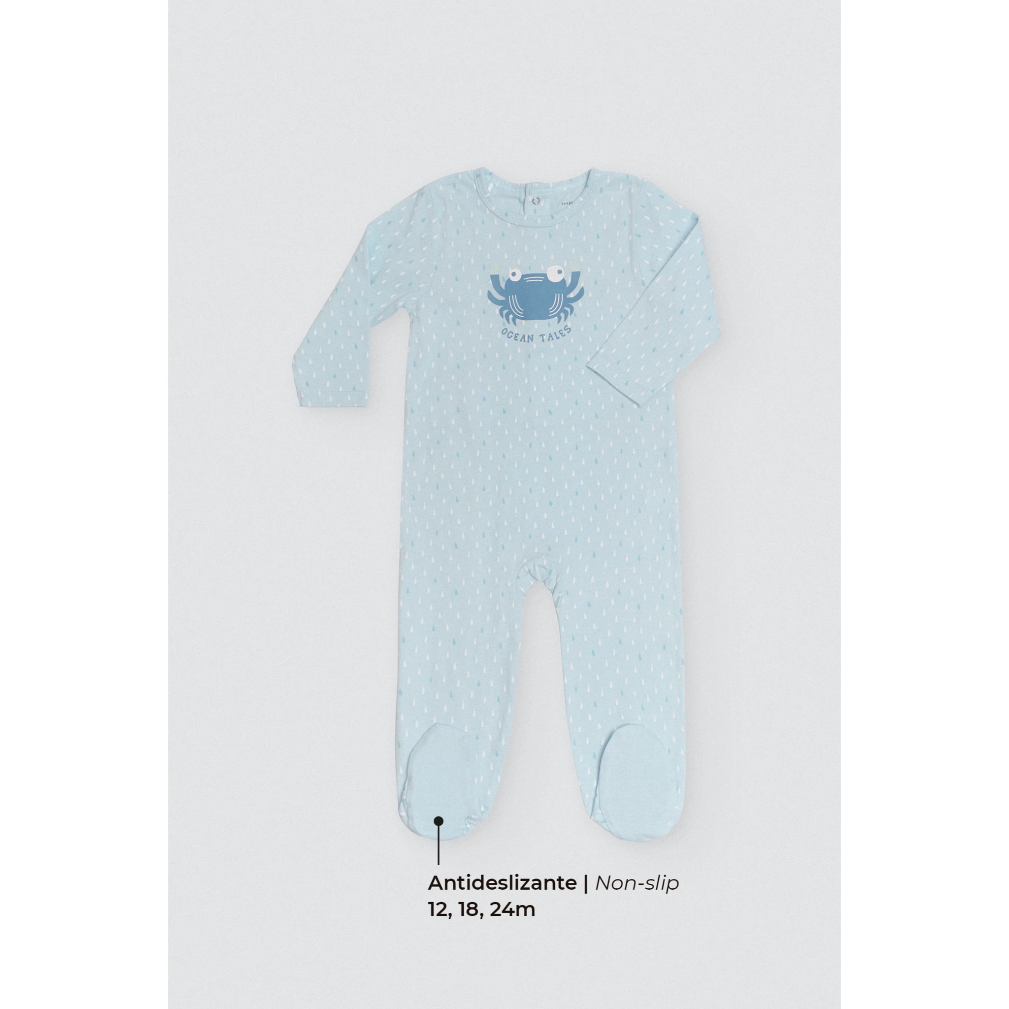 Tutina per neonato Ocean Tales manica lunga blu