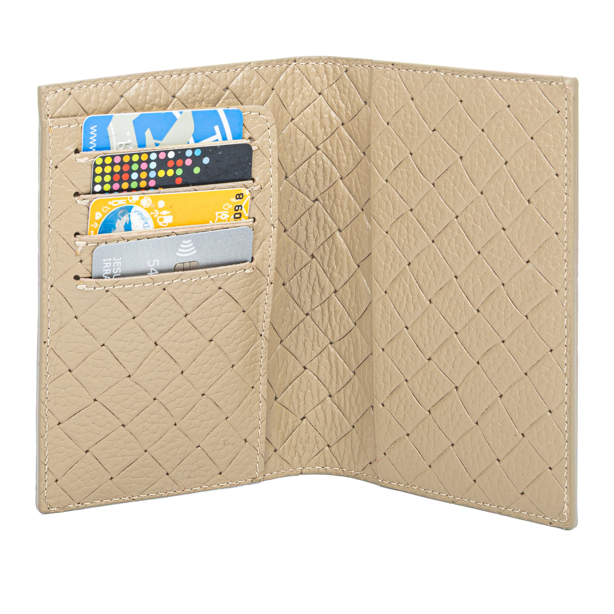 Azzano tarjetero billetero de piel auténtica Dollaro grabado entrelazado.