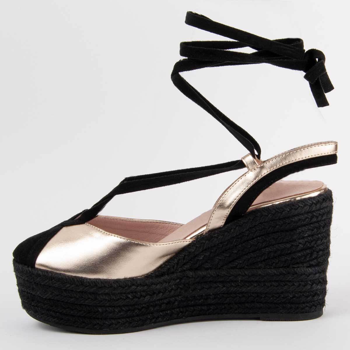 Alpargata De Cuña - Dorado - Altura: 8 Cm