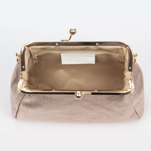 Ambivere borsa a mano Donna. Pelle autentica Suede finitura lucida laccata.