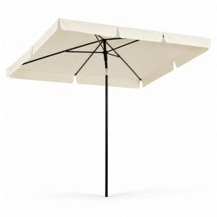 Ombrellone Rettangolare Da Giardino Parasole Balcone Inclinazione Regolabile Anti UV Impermeabile Per Mare Spiaggia Piscina Terrazzo 198x125 Cm Bianco