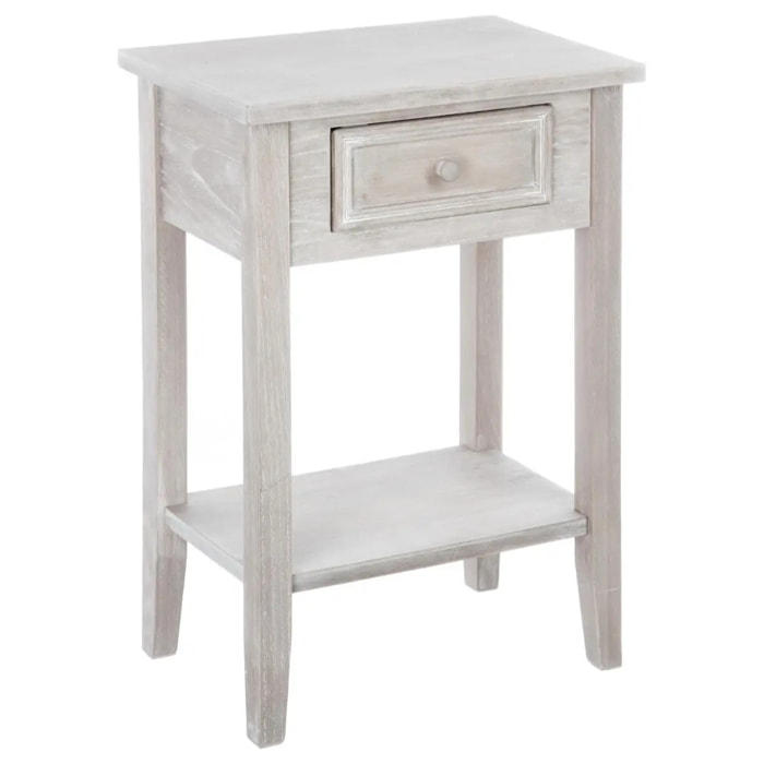 Table de chevet "Charme" bois blanchi H67cm