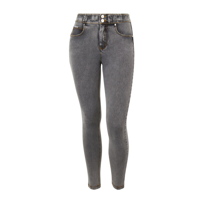 Pantaloni N.O.W.® skinny a vita media in jersey denim