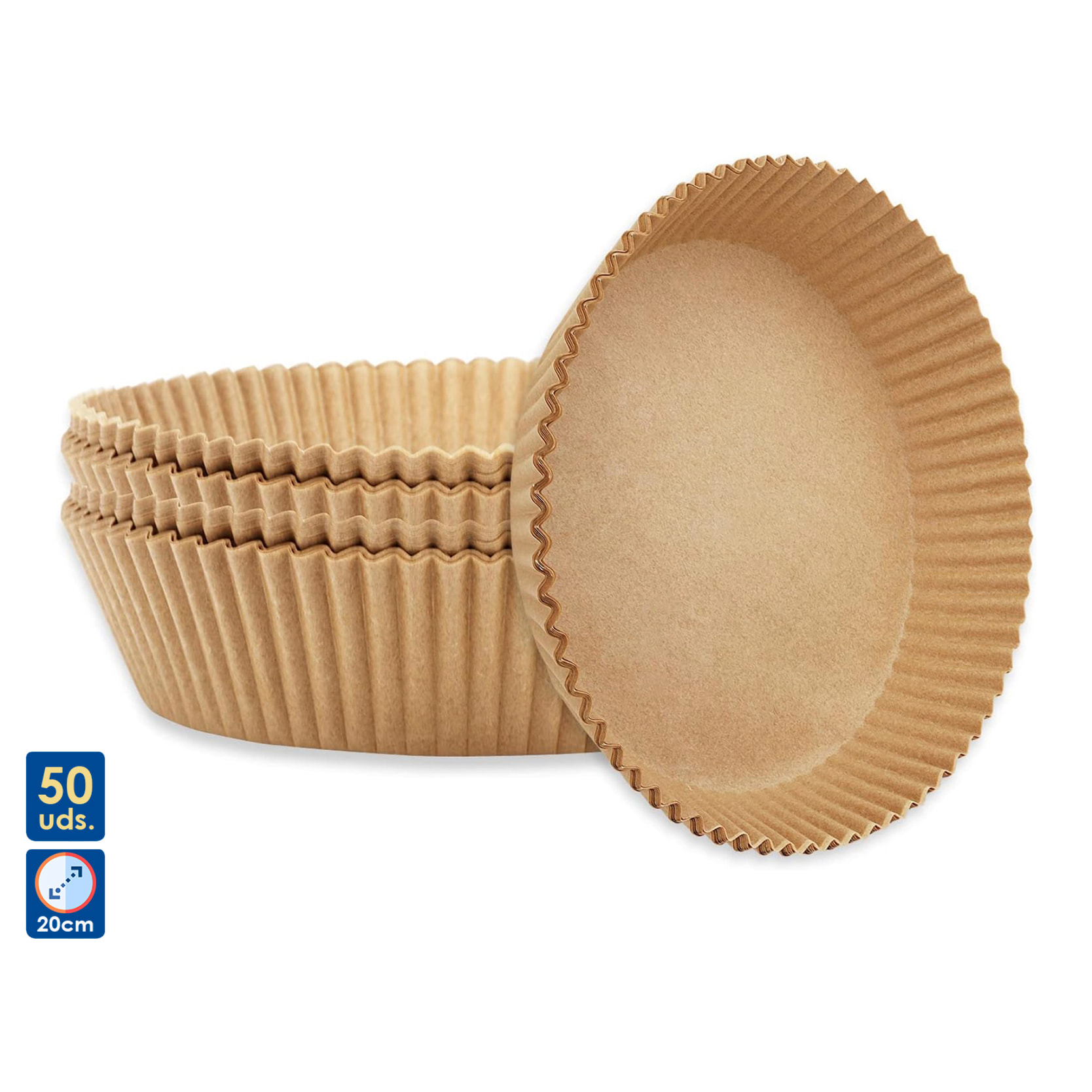 Papel para freidora de aire, 50 piezas, redondo, papel vegetal de horno antiadherente desechable sin perforar para hornear asar microondas sartén (20cm)