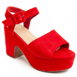 Sandalia de tacón - Rojo - Altura: 10 cm