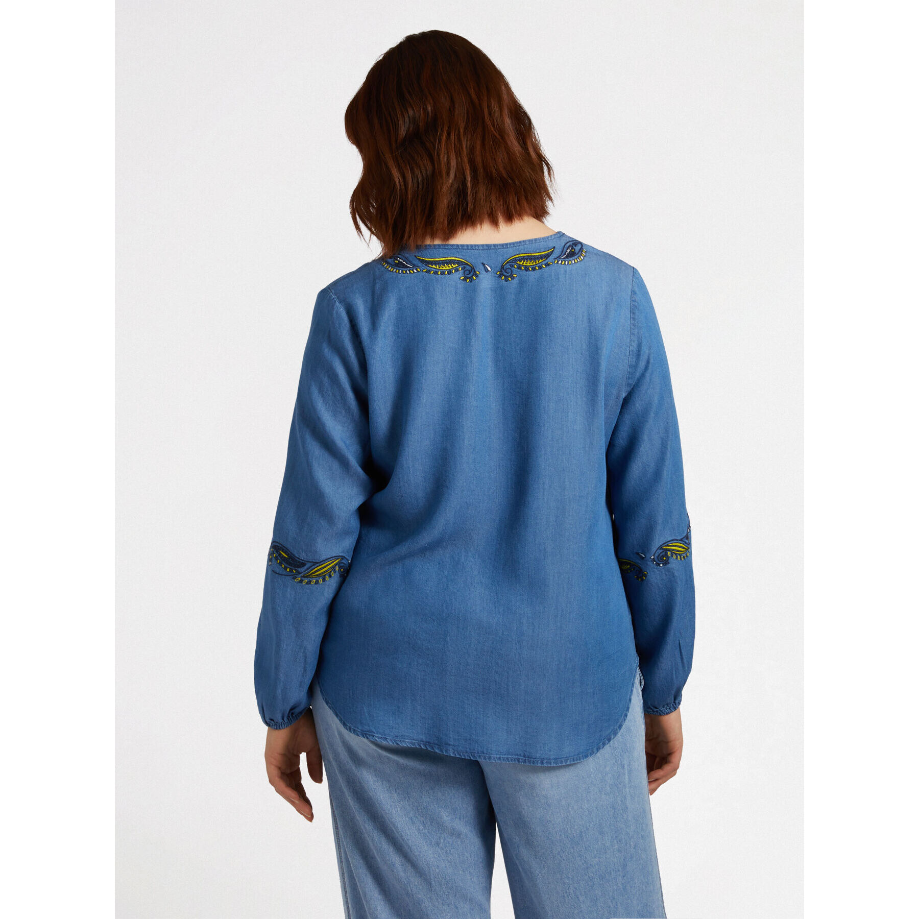 Fiorella Rubino - Blusa bordada con fibras TENCEL™ - Light - blue