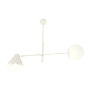 Lampada a sospensione HERMES in acciaio bianco opaco