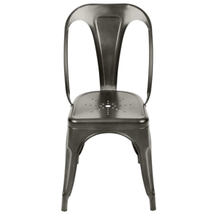 Lot de 2 chaises en métal gris - Indus