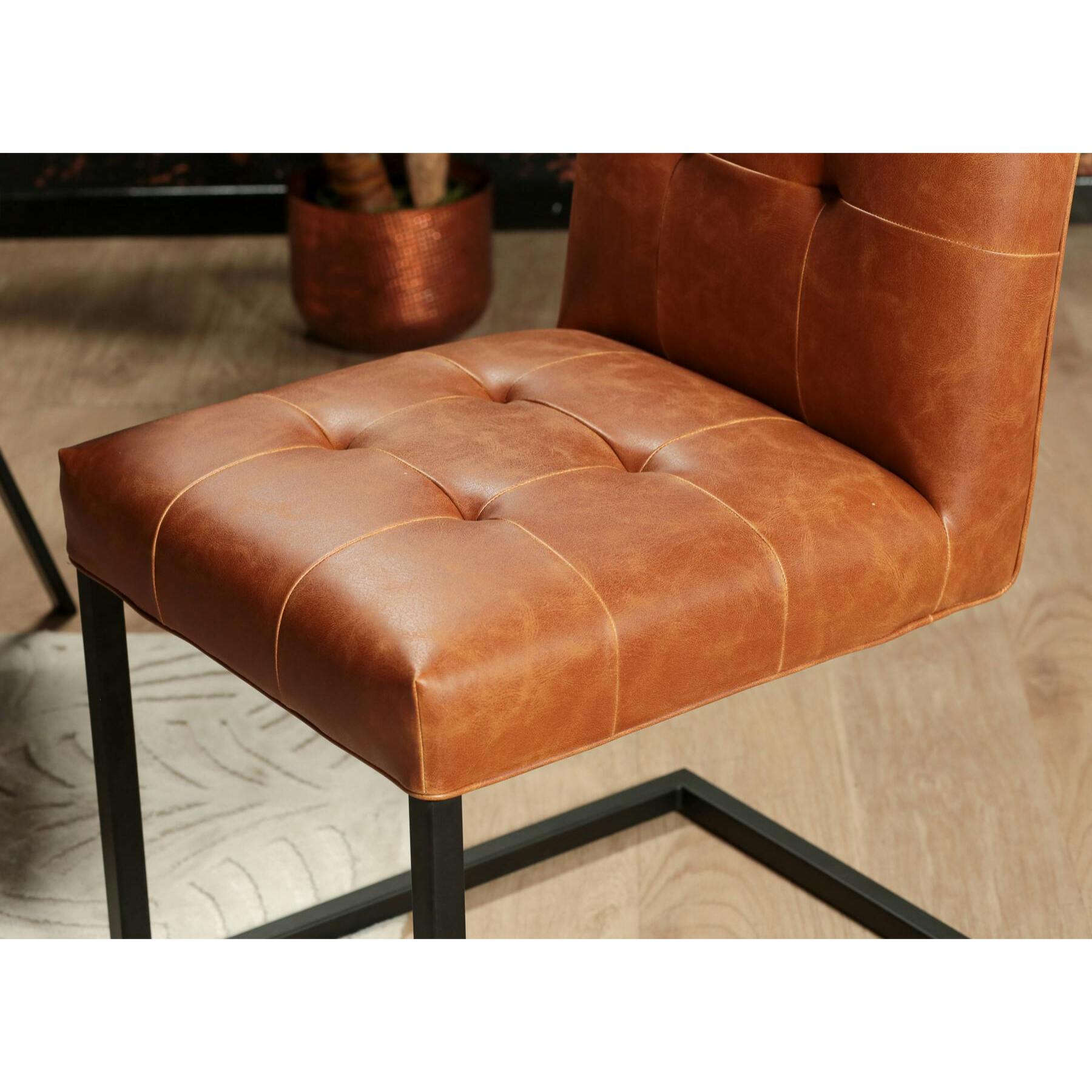 Chaise traineau camel (lot de 2) OKA