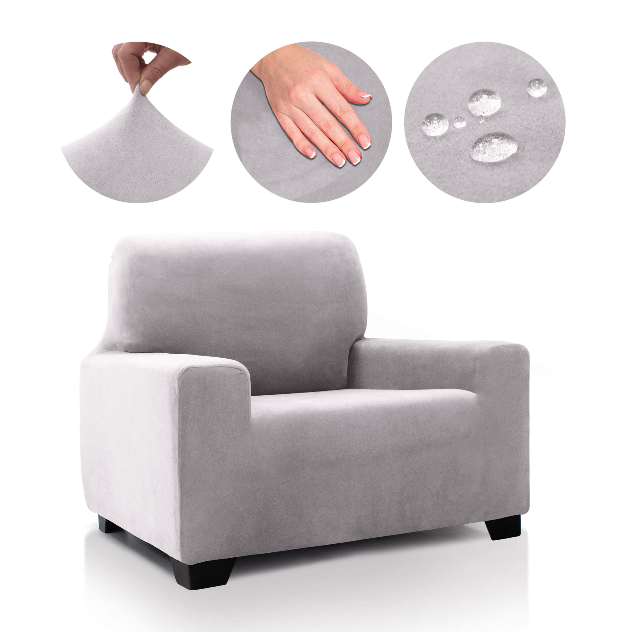 Funda de sofá TERCIOPELO ANTI MANCHAS Multi elástica modelo VERONICA