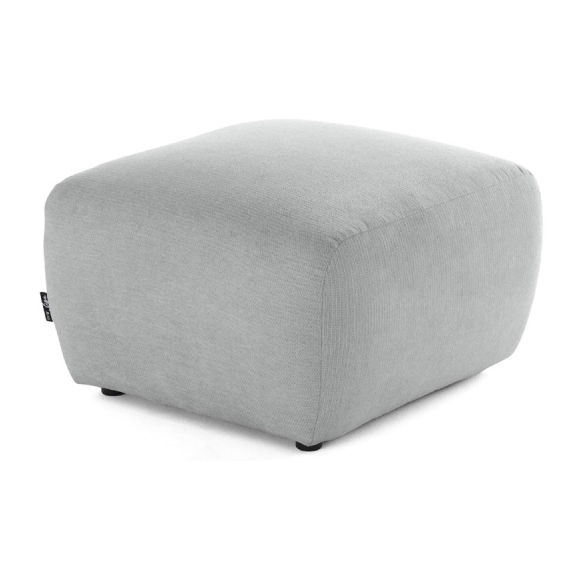 Sorrente - pouf - en tissu texturé - Gris clair