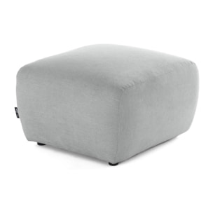 Sorrente - pouf - en tissu texturé - Gris clair