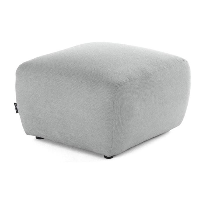 Sorrente - pouf - en tissu texturé - Gris clair