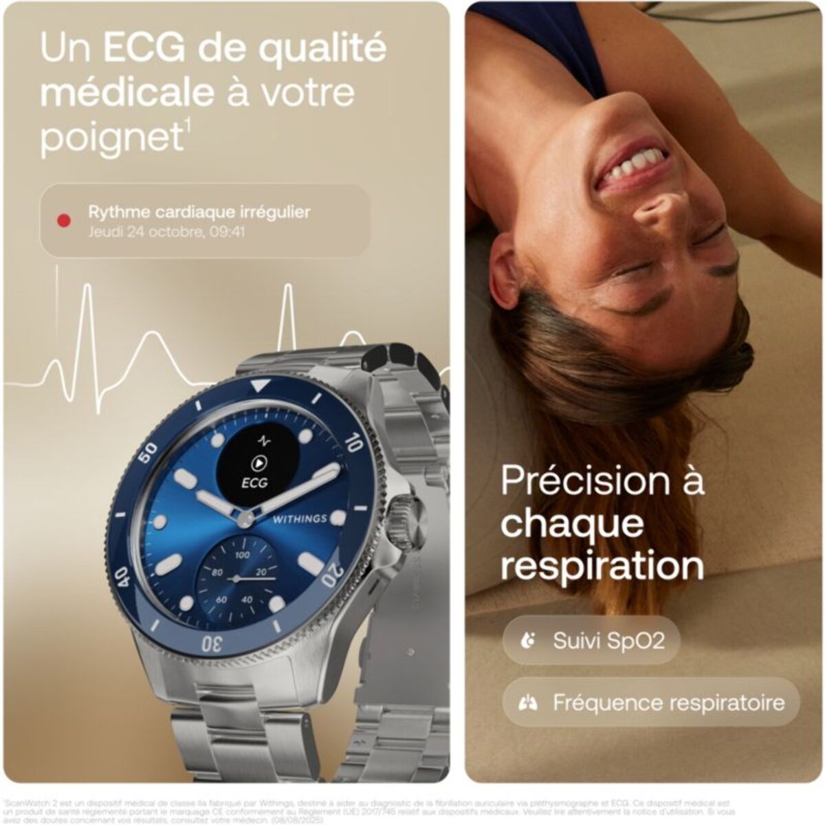 Montre santé WITHINGS Scanwatch Nova Bleue