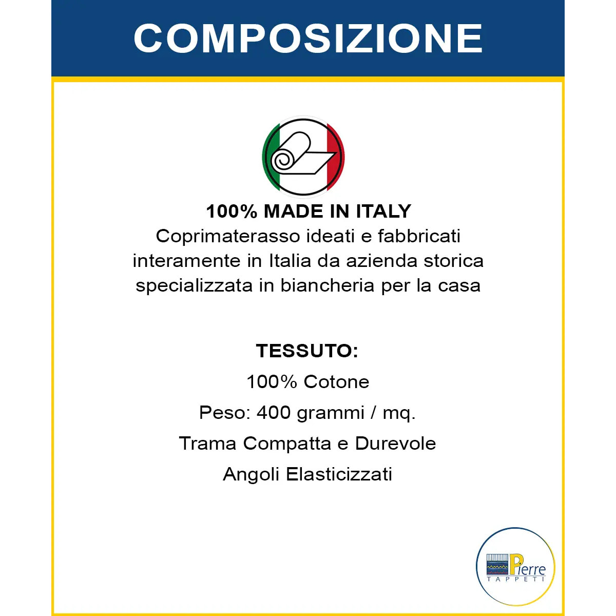 Coprimaterasso in cotone angoli elasticizzati altezza 30cm traspirante lavabile