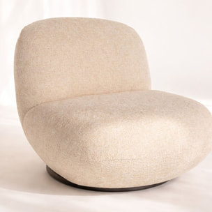 Fauteuil pivotant en velour crème  MARLO