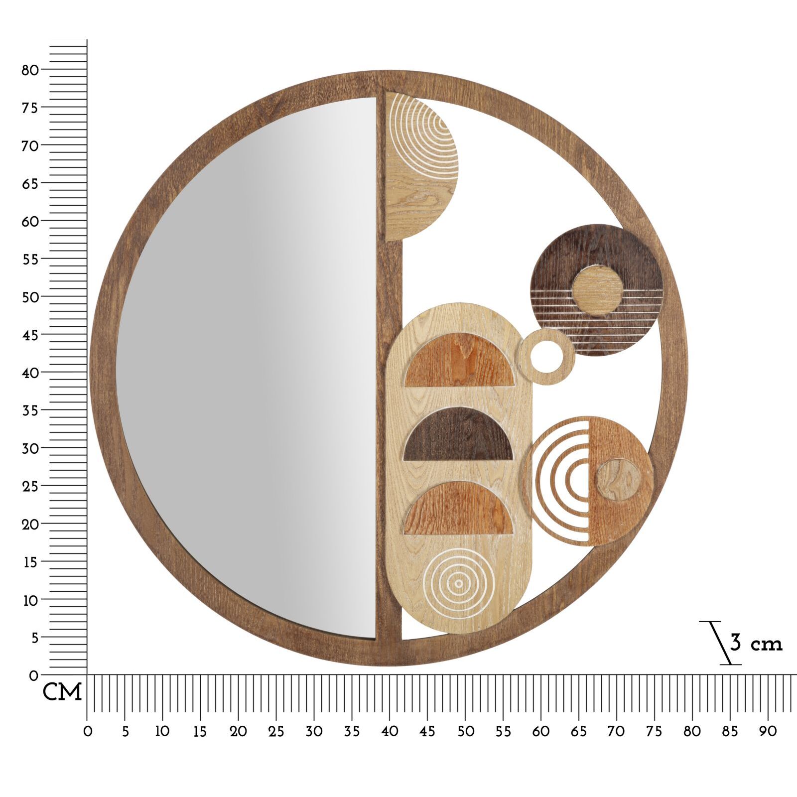 SPECCHIO DA MURO BLOCK CM Ø 80X3