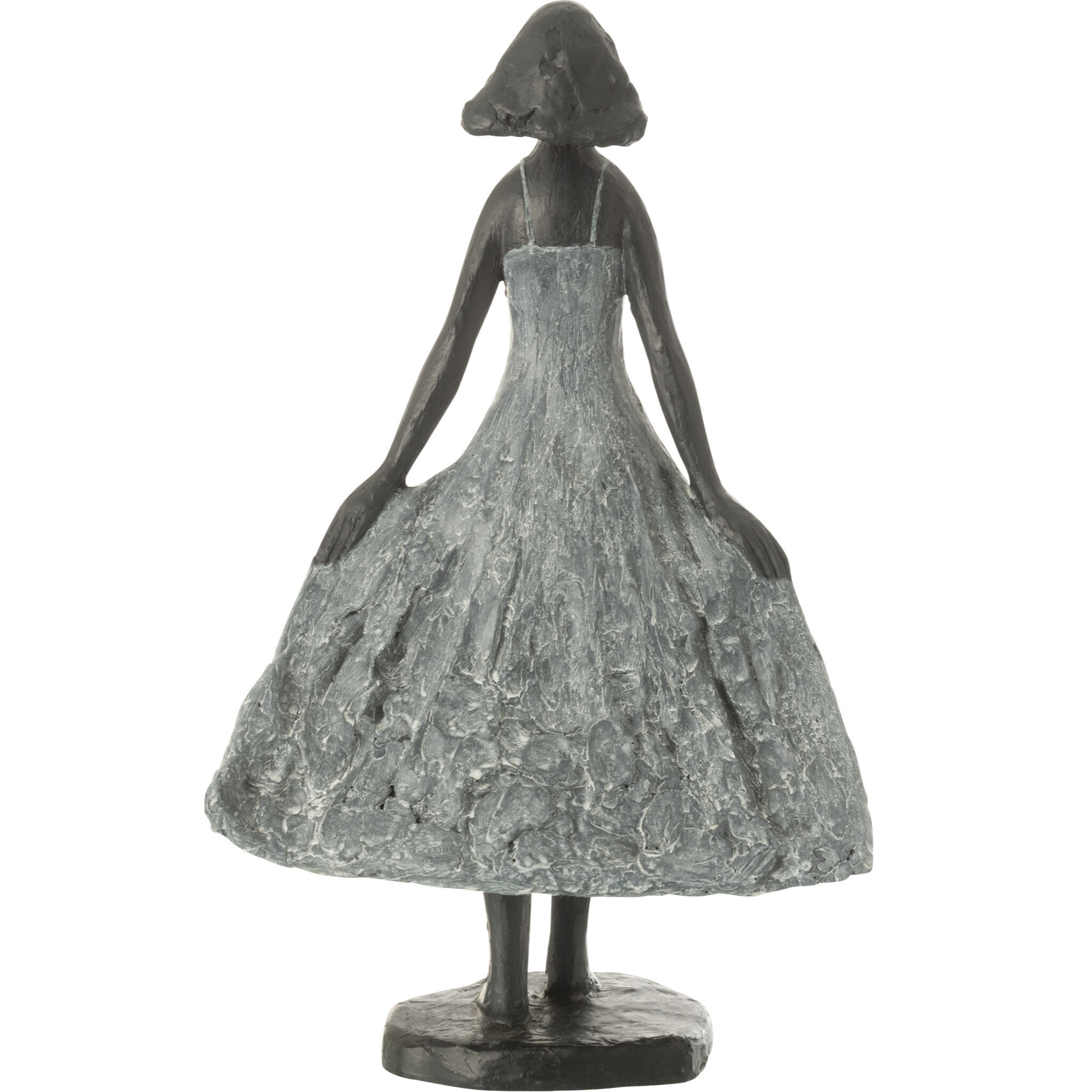 J-Line décoration Fille Regardant Ciel - polyrésine - noir/gris - small