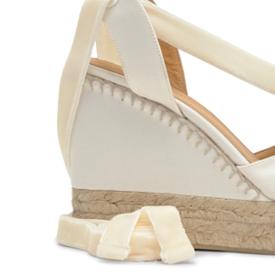 Alpargatas de cuña de mujer Cersei en raso con doble plataforma