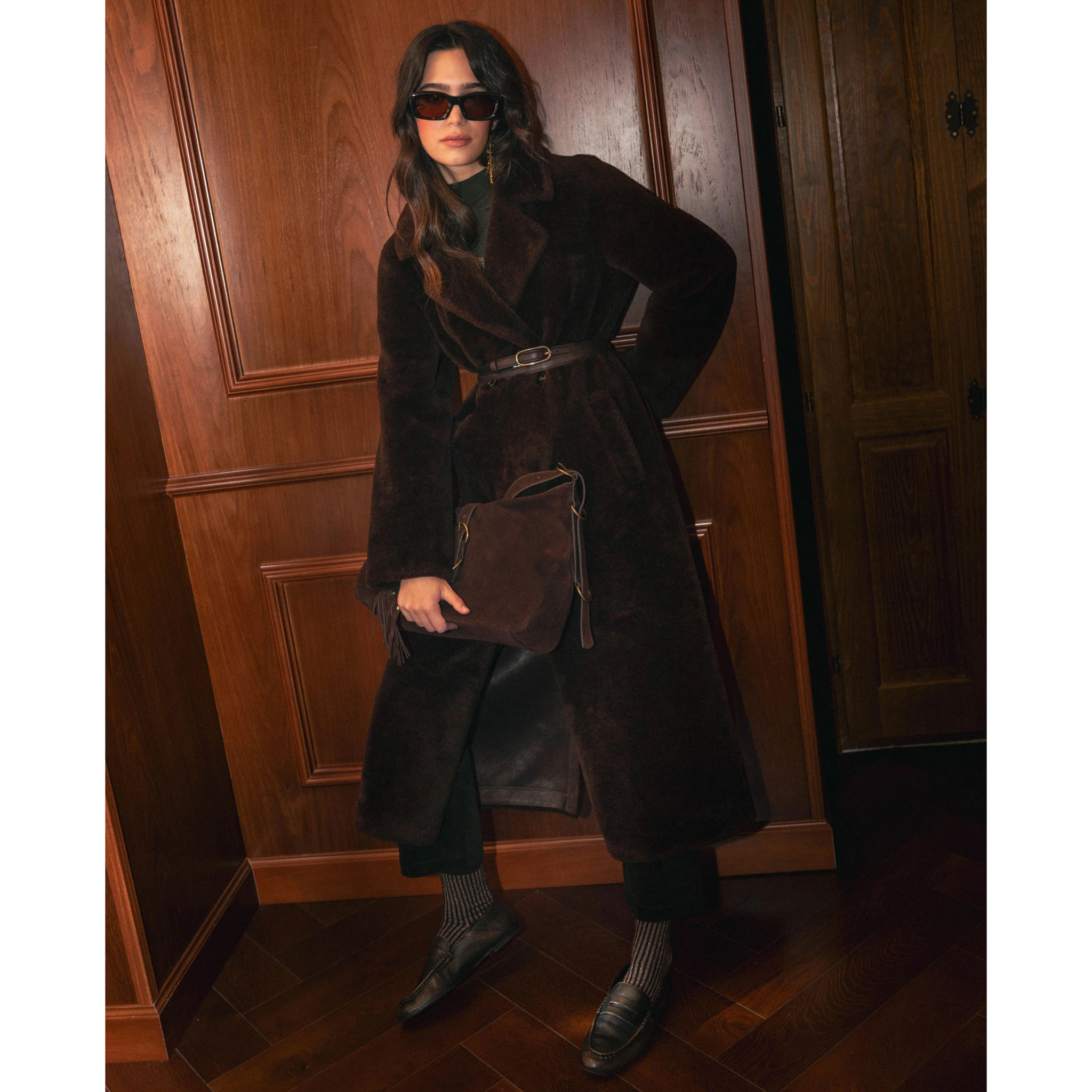 Pantalón de terciopelo efecto piel de melocotón