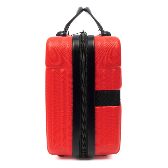DAM Necessaire rigido ultraleggero in ABS. Adattabile a trolley. 12 pollici. 31x14,5x25 cm. Colore: Rosso