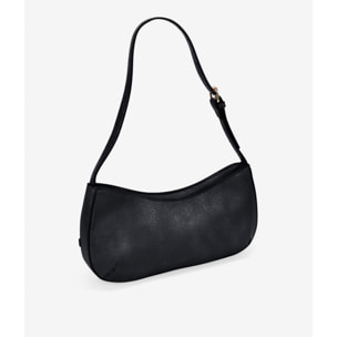 Bolso de hombro negro con cremallera