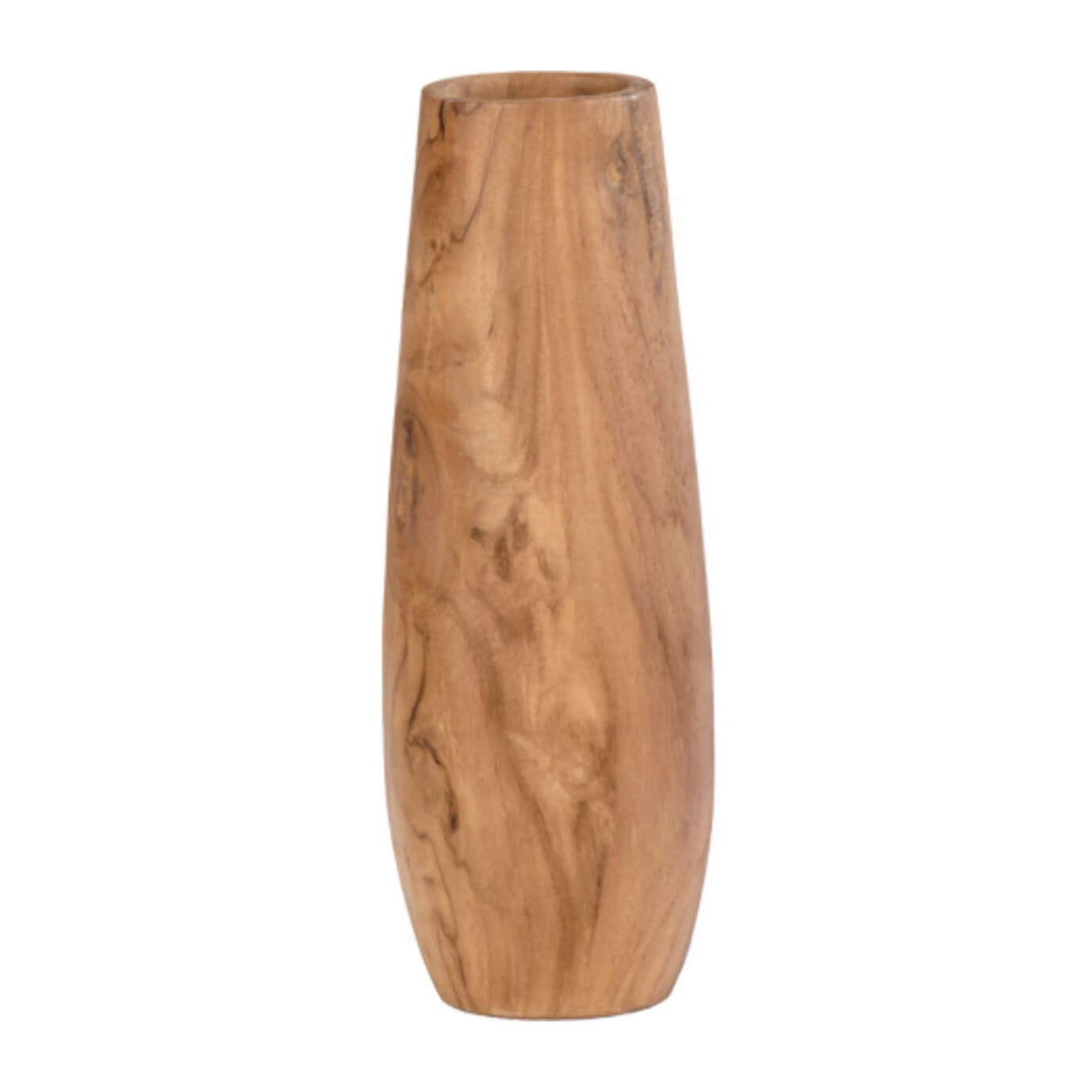 Vase décoratif H. 27 cm en bois de teck naturel - AUGUSTE