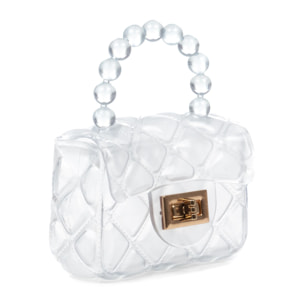 Villalvernia mini borsa a mano in pvc lucido