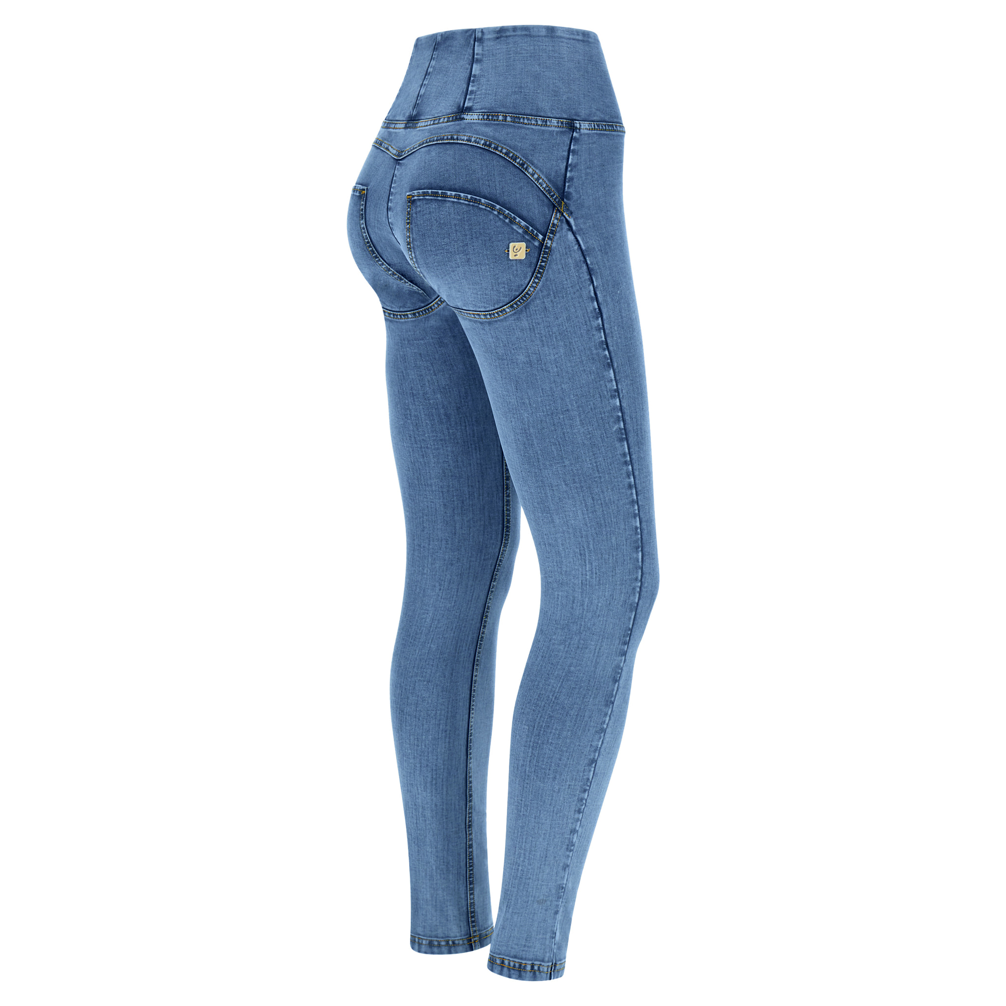 Pantaloni push up WR.UP® skinny vita alta in jersey-denim