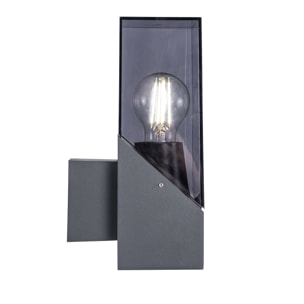 FORLIGHT Aplique Exterior IP54 LED 15W Gris Urbano E27 para Jardín, Terraza, Entrada