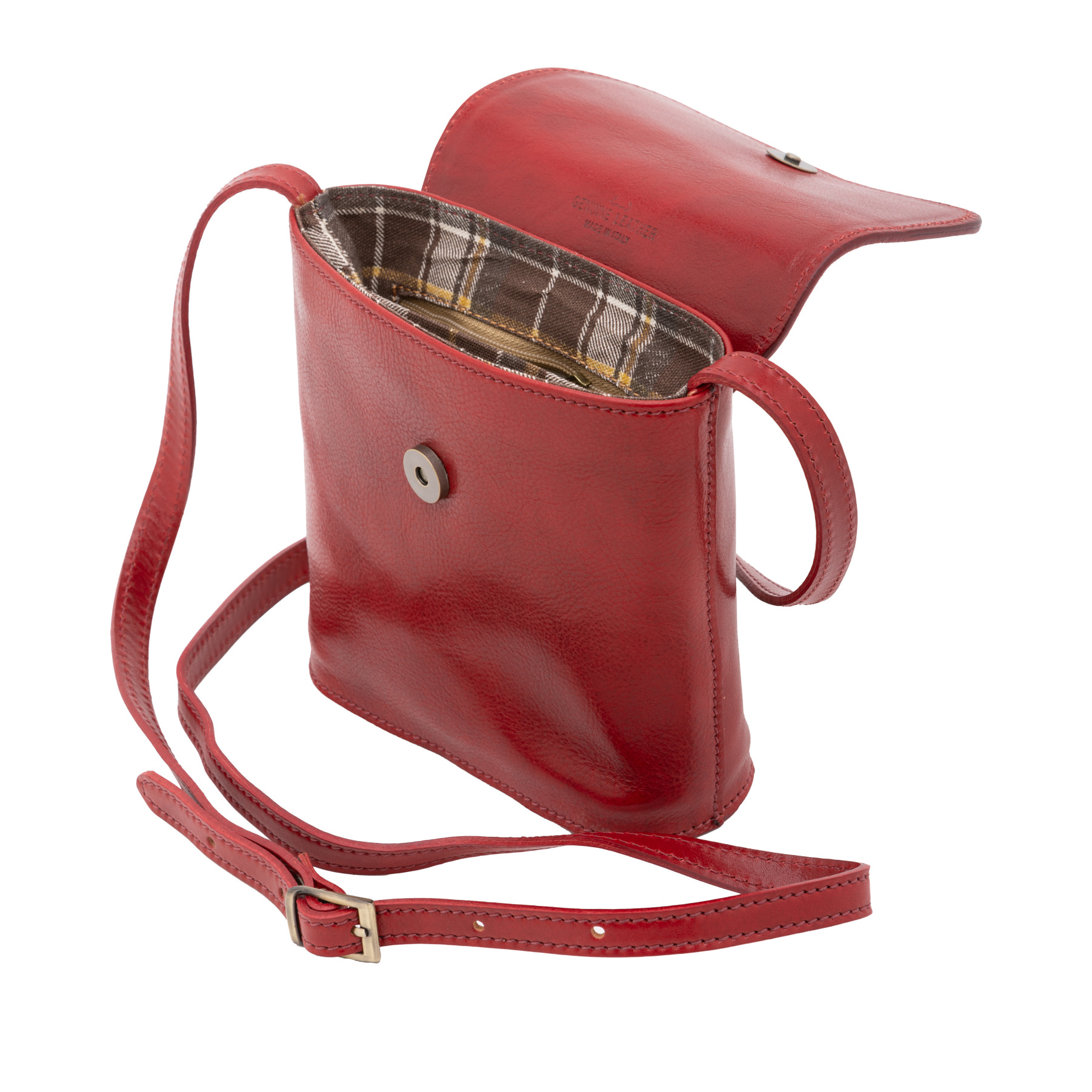 Borsa a tracolla  da uomo In Vera pelle Made in Italy 16x17,5x7 cm