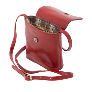 Borsa a tracolla  da uomo In Vera pelle Made in Italy 16x17,5x7 cm