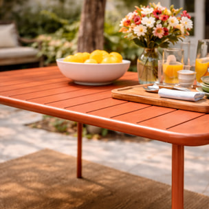EVORA Table de jardin 6 places 160cm terracotta