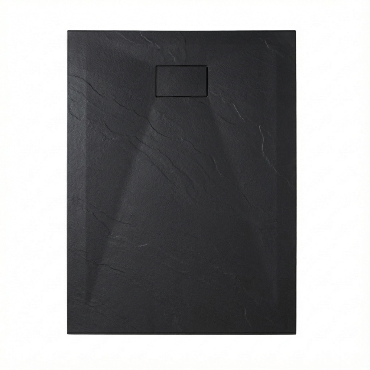 PixL 120x90 cm receveur de douche rectangulaire à poser BMC avec surface effet pierre, noir (CERAPX12090B)