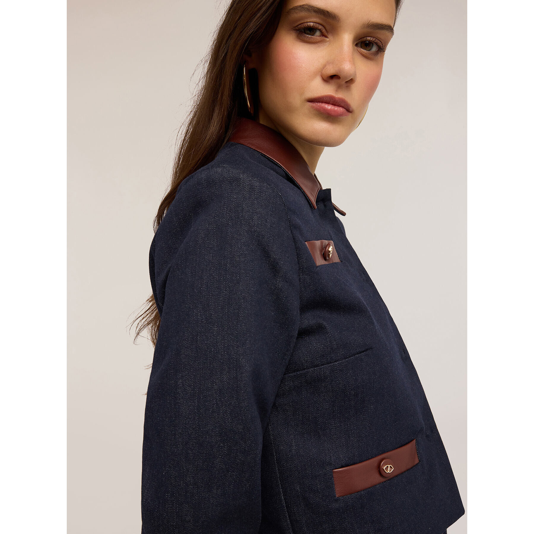 Motivi - Giacca in denim con inserti - Blu