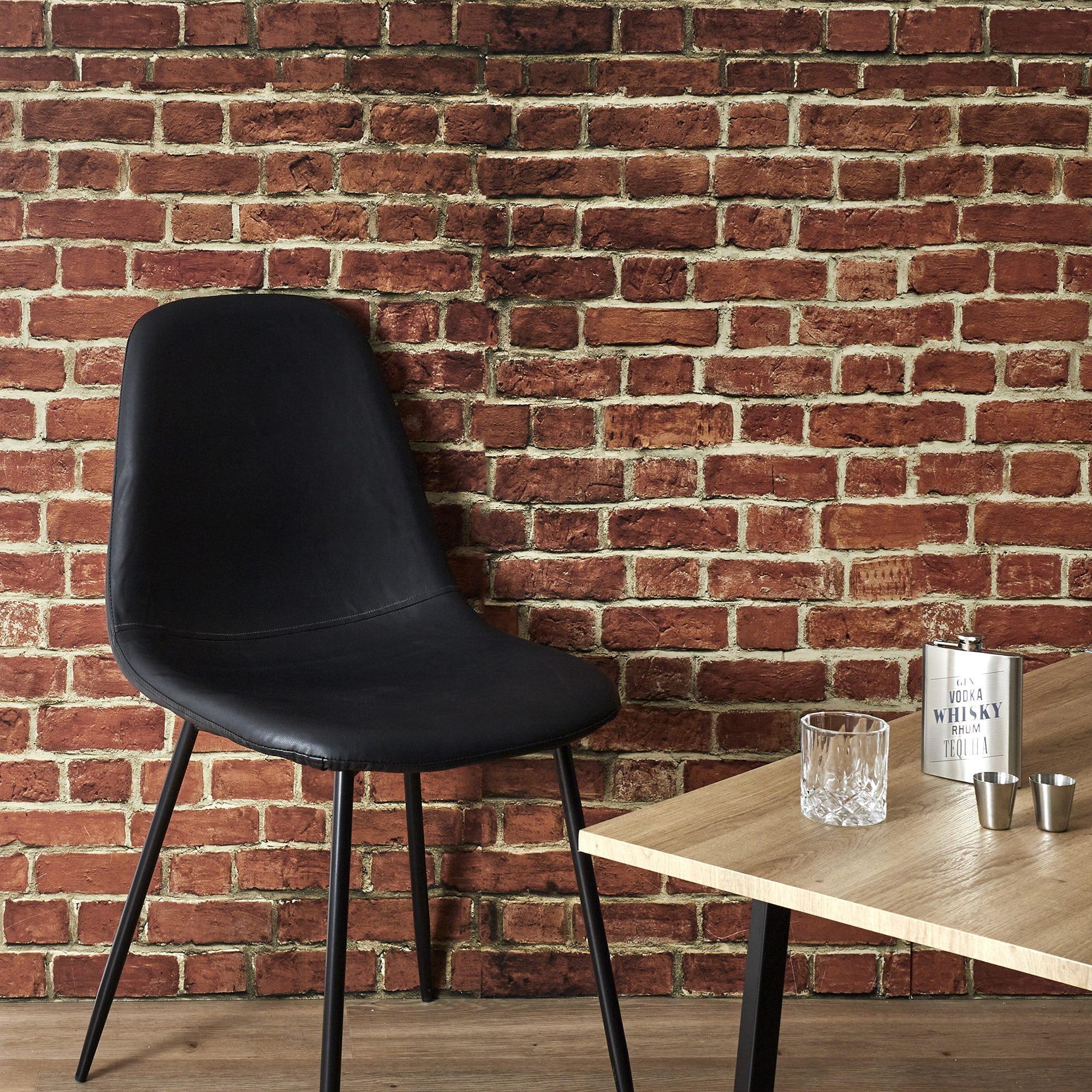 Chaise Pu Amber Noir - Lot de 4