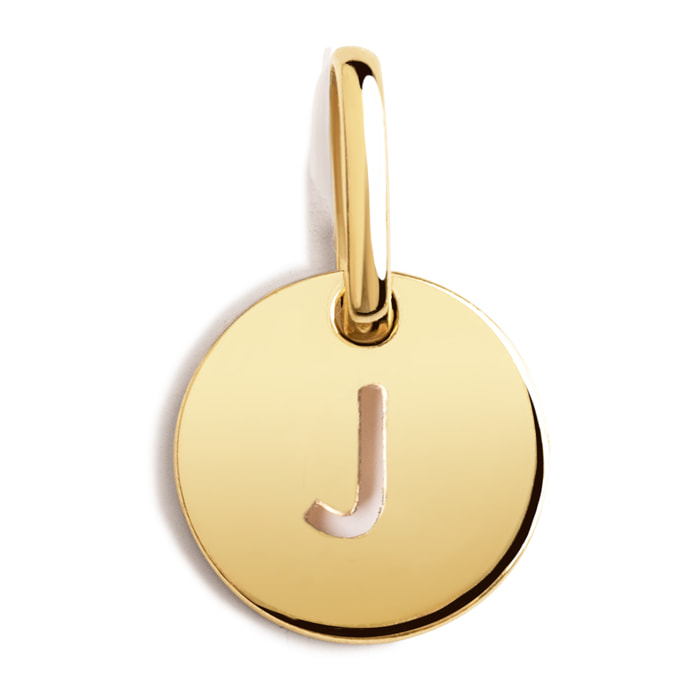 Charm Mini Medallion Letter Argento Placcato Oro