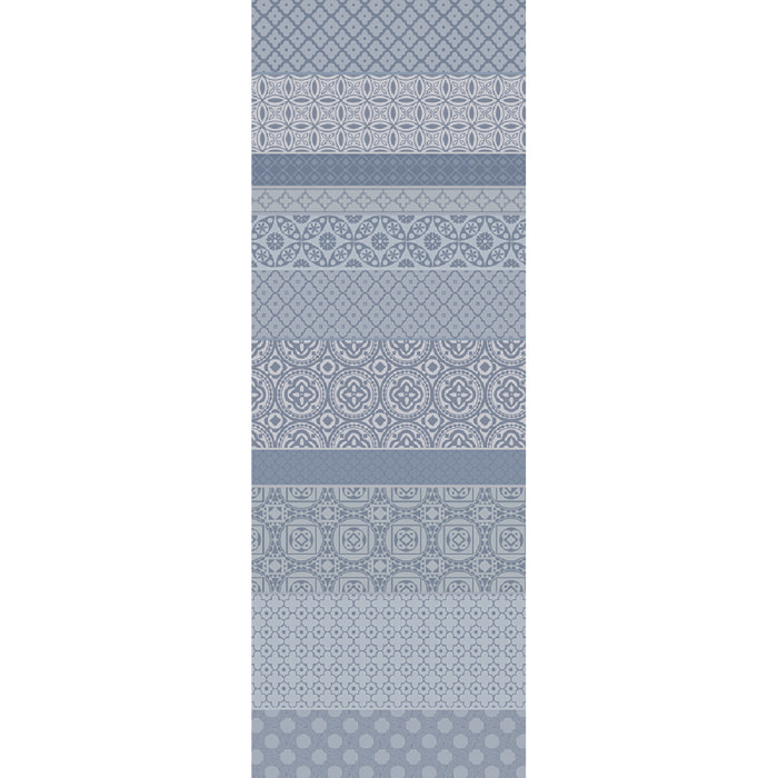 Chemin de table pur coton motif jacquard gris Mille bastides charbon
