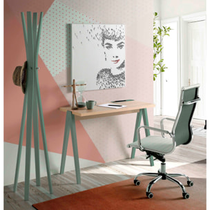 Perchero Naturaleza madera haya verde 182x42x42 cm