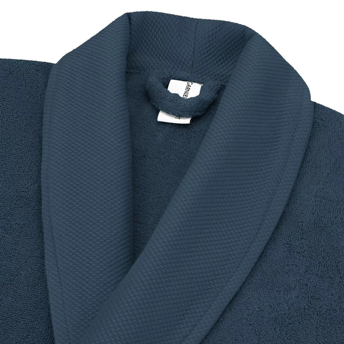 Peignoir pur coton 420 g/m² uni bleu Elea bleu ardoise