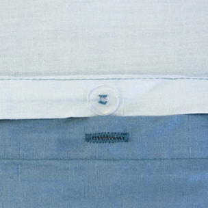 Parure de lit coton et lyocell 2 places bleu SIA