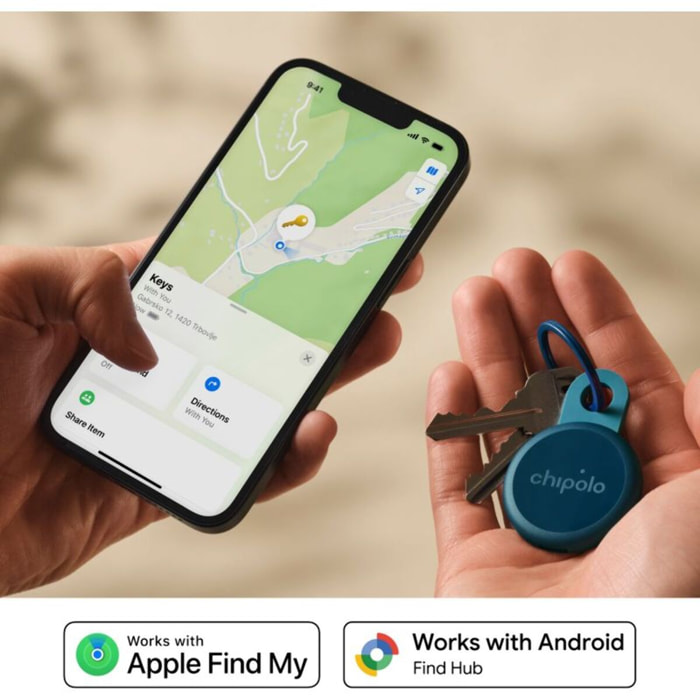 Tracker GPS CHIPOLO Loop rechargeable USBC bleu marine