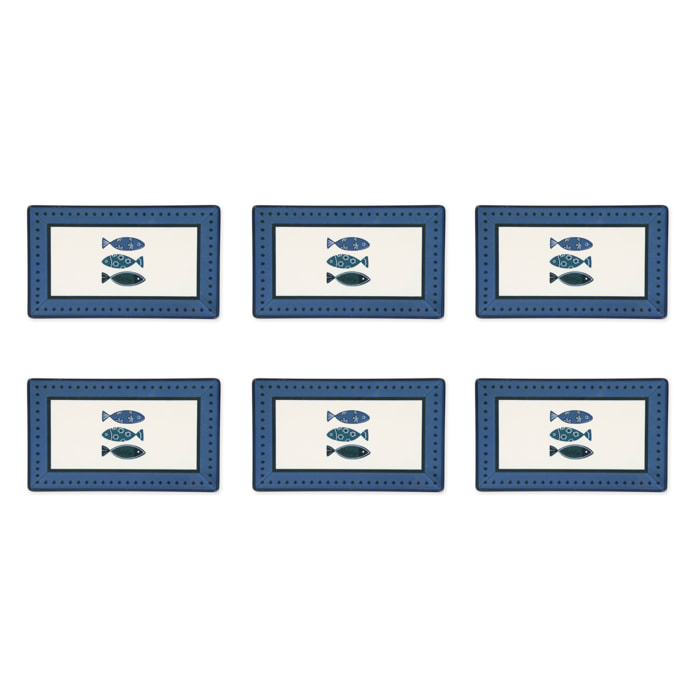 Set 6 piatti piani Excelsa – Ocean, Ceramica Multicolore