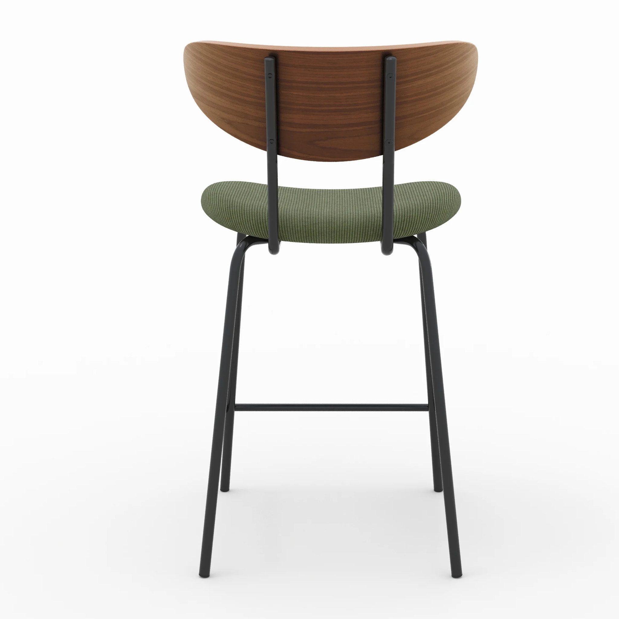 Lot de 2 chaises pour îlot central en velours côtelé kaki 64.5 cm - Jade