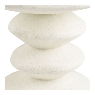Tavolino da appoggio Blackburn in fiberclay bianco forma scultorea 43x39x45 cm