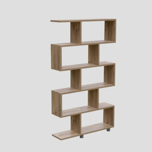 Libreria Dmarasch, Scaffale da ufficio, Mobile portalibri, Biblioteca, 90x20h156 cm, Quercia